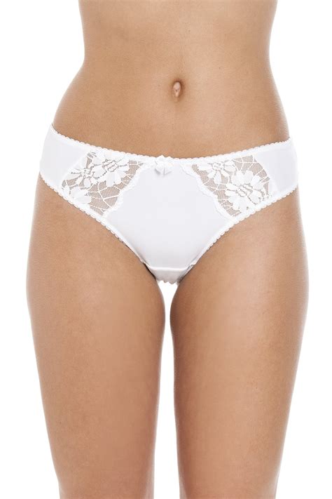 New Ladies Camille Lingerie Lace Thongs Womens White Underwear Sizes 10