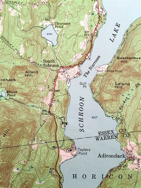 Antique Schroon Lake New York 1953 Us Geological Survey Etsy In 2021