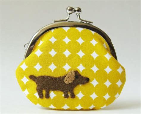 Reserved For Courtney Dog Purse Dachshund On Yellow Dots Etsy Dog