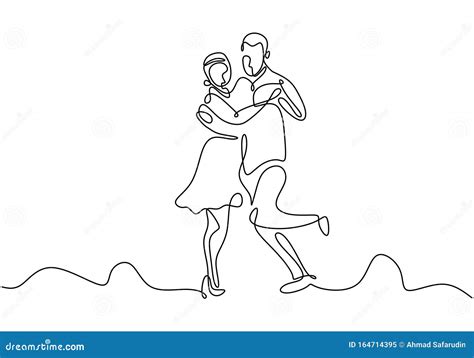 Romantic Dancing Couple Cartoon Vector 59871251