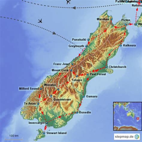 Stepmap Nz S D Landkarte F R Neuseeland