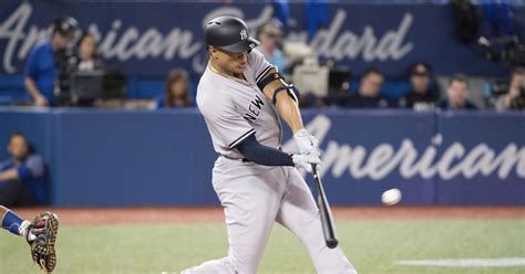 Giancarlo Stanton Hits Home Run In First At Bat With Yankees