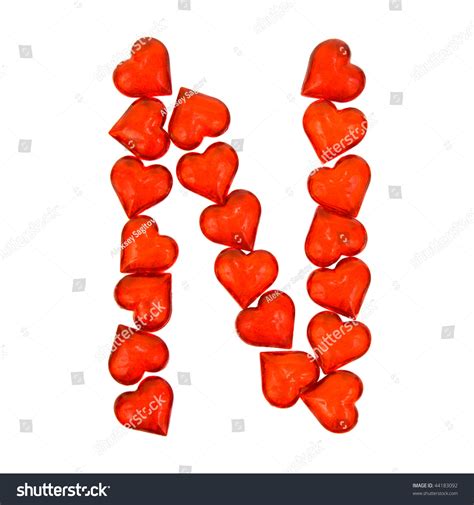Alphabet Valentine'S Day. Letter N. Isolated On White ...