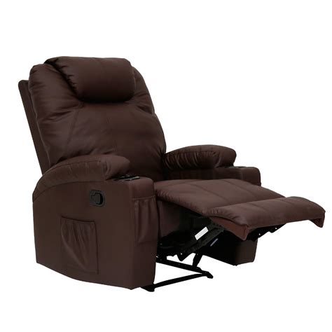 kinbor massage recliner leather sofa chair ergonomic lounge heated with control and cup holder