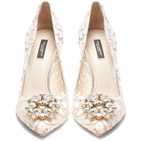 Dolce And Gabbana Belluci Crystal Embellished Lace Pumps 995 Liked On