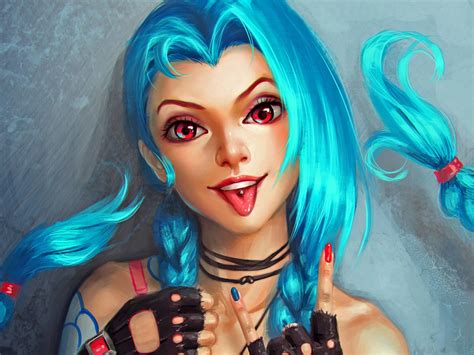 Fantasy Video Game League Of Legends Magic Warrior Girl Blue Hair