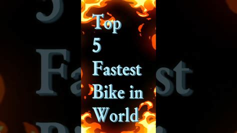Top 5 Fastest Bike In The World 2023 Youtube