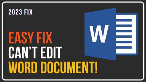 Cant Edit Word Document Remove Editing Restrictions On Microsoft