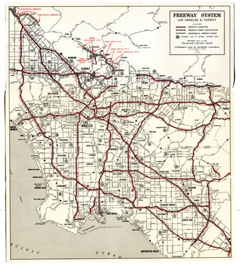 Los Angeles Freeways Printable Map Of Southern Califo