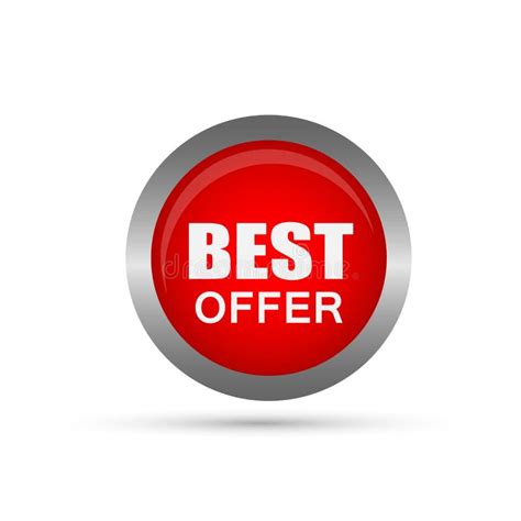 Best Offer Icon Button Element On White Background Stock Vector