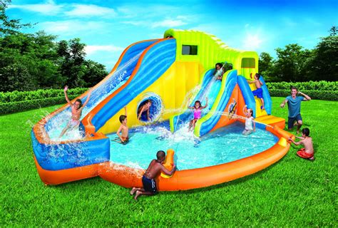 banzai pipeline twist aqua park motorized inflatable air water spray splash pool bounce summer