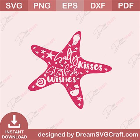 Salty Kisses Starfish Wishes SVG