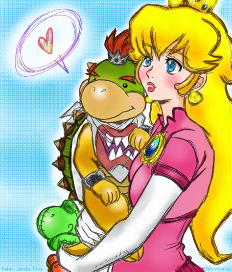 Love You Peach And Bowser Jr By Analu Tloa On Deviantart