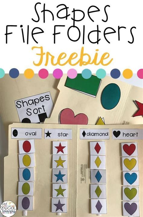 Grab These Free File Folders To Practice Shape Matching And Sorting