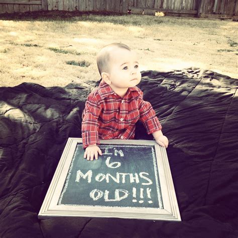 Baby Boy 6 Months Pictures Announcement Age Cute Handsome
