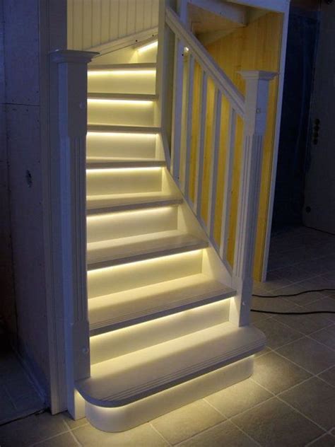 12 Ways To Use Led Stair Lights To Light Your Staircase Home Tech Star Basement Lighting