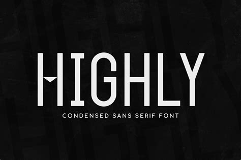 Highly A Modern Condensed Font On Yellow Images Creative Store