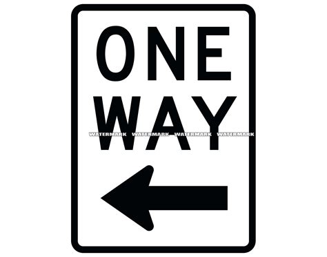 One Way Road Sign Svg Dxf Png Clipart Silhouette Cut File Etsy