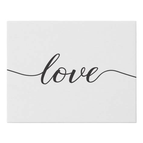 Love Elegant Modern Script Type Faux Canvas Print Zazzle Hope Word Art Love In Cursive