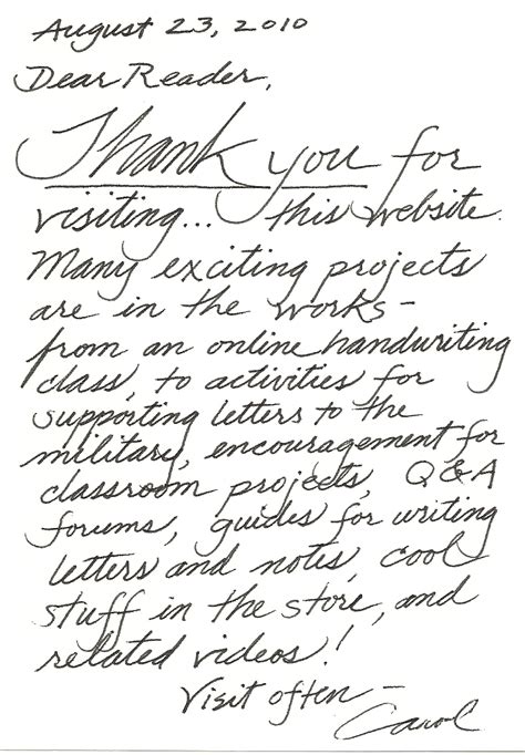 A Handwritten Thank You Note