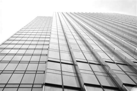 Abstract View Of A Skyscraper With Sunlight Black And White Stock