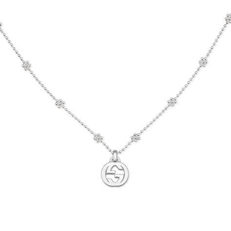 Gucci Interlocking G Sterling Silver Flower Link Necklace From Berrys
