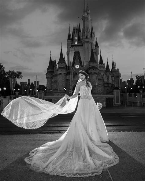 A Dramatic Bridal Portrait In Front Of Cinderella Castle 🏰 In The Magic