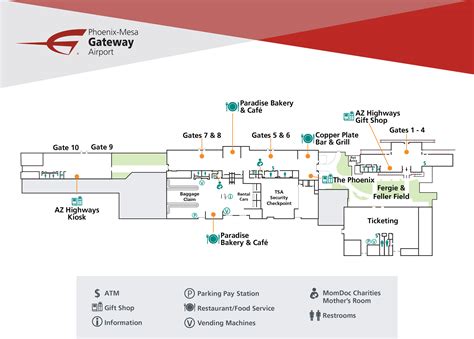 Phoenix Mesa Gateway Airport Map Aza Printable