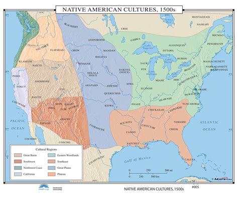 005 Native American Cultures 1500s The Map Shop