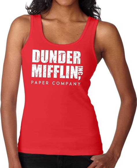 Amazon Com Dunder Mifflin Inc Womans Tank Top Printasaurus Red S Clothing Shoes Jewelry