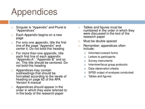 The apa official stylebook suggests that the appendix should include information that would be distracting or inappropriate in the text of the paper. Apa Appendix Format | Template Business