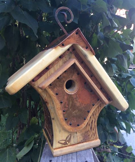 Unique Barnwood Songbird Birdhouse Reclaimed Recycled Handmade
