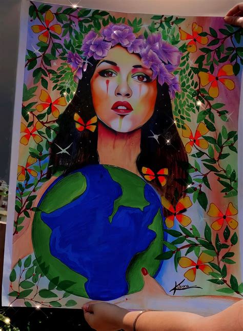 Mother Earth Poster 🌱 Mother Earth Drawing Earth Drawings Fruit Art