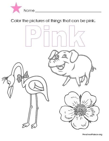 Color Pink Worksheets For Preschool Worksheets Master