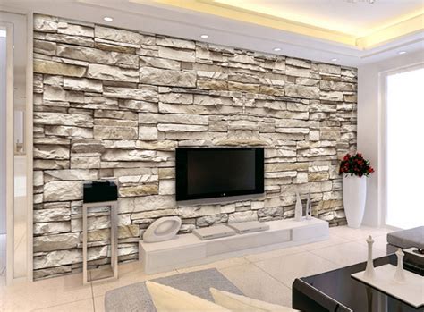 Neon light effect in dark brick wall background summer promotion poster. 3D Effect Brick Stone Wallpaper For Interior Designs ...