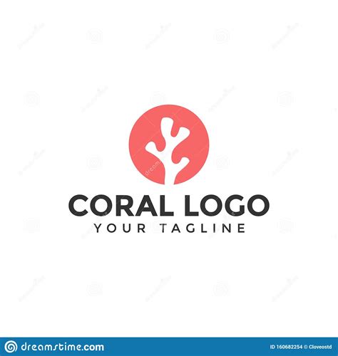Simple Circle Coral Logo Design Template Stock Vector Illustration Of