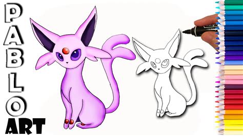How To Draw Espeon From Pokemon Learn To Draw Step By Step Youtube