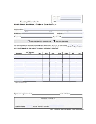 Employee Correction Form 6 Examples Format Pdf