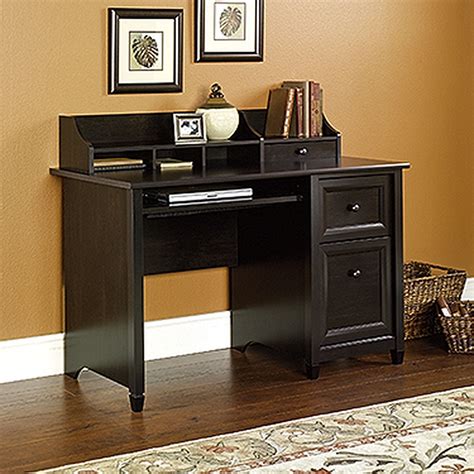 A wood desk is a classic, attractive option, and one which looks good in almost any setting. 47" Digital Dock Solid Wood Computer Desk in Estate Black ...