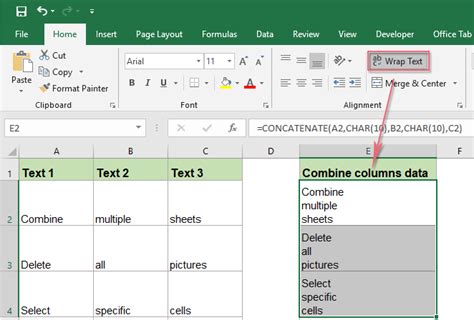 How To Combine Multiple Cells Into A Cell With Space Commas Or Other Separators In Excel