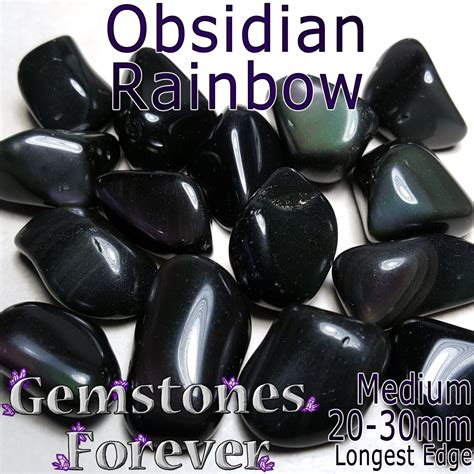 Obsidian Rainbow Medium Tumbled Gemstone 1 3 Or 5 Pack Etsy