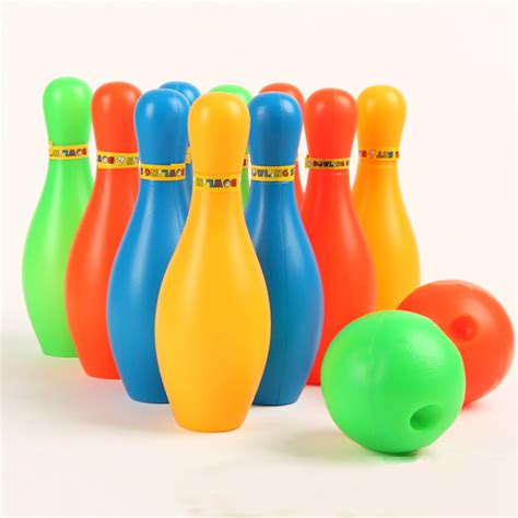 Kids Plastic Mini Bowling Set With Ball And Pins For Children Bowling