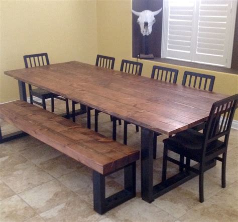 The base is made up of 4 legs on different le. Hand Made Real Wood Dining Table. by Lonesome Burro, LLC ...