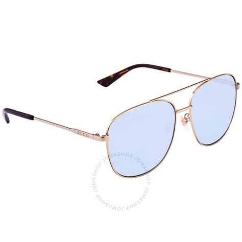 gucci light blue pilot unisex sunglasses gg0410sk 005 61 889652173023 sunglasses jomashop