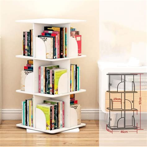 Storage Shelf 360 Degree Rotating Bookshelf Floor Childrens Small