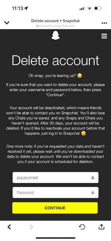 how to delete snapchat deactivate your account