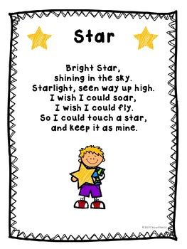 Reading pantomime/act out rhymes and jingles. Star Poem by Class with Ms Liz | Teachers Pay Teachers