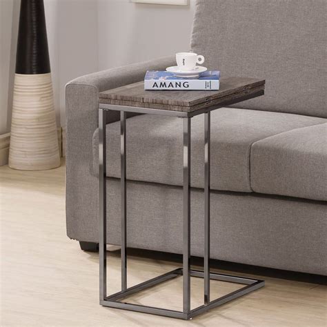An end table is placed at the end of. Weathered Grey Finish Expandableside End Table (Weathered ...