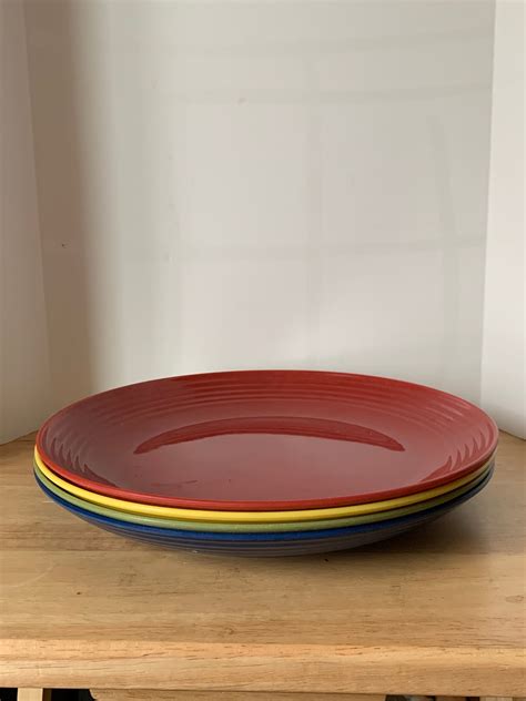 Vintage Set Of 4 Color Deep Dish Melmac Dinner Plates Etsy