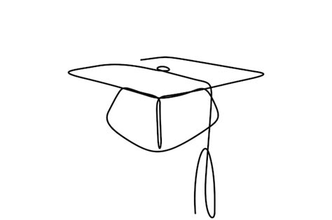 Premium Vector Graduation Hat Single Continuous Line Drawing
